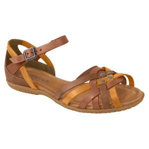 Sandália Rasteira New Face Pinhão Feminina